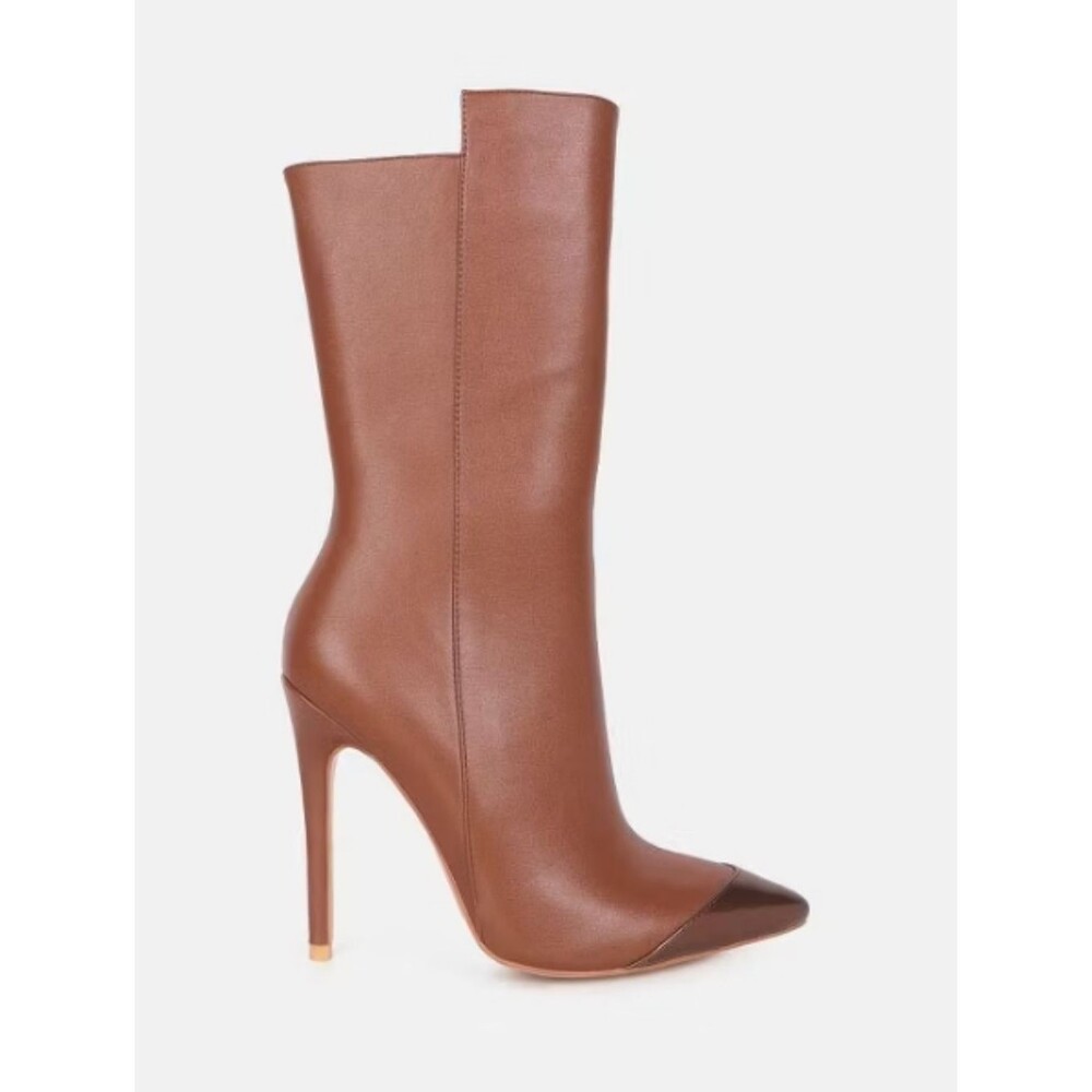 London Rag Brown Twitch Bootie 4 In Heel Size 8 NWOT